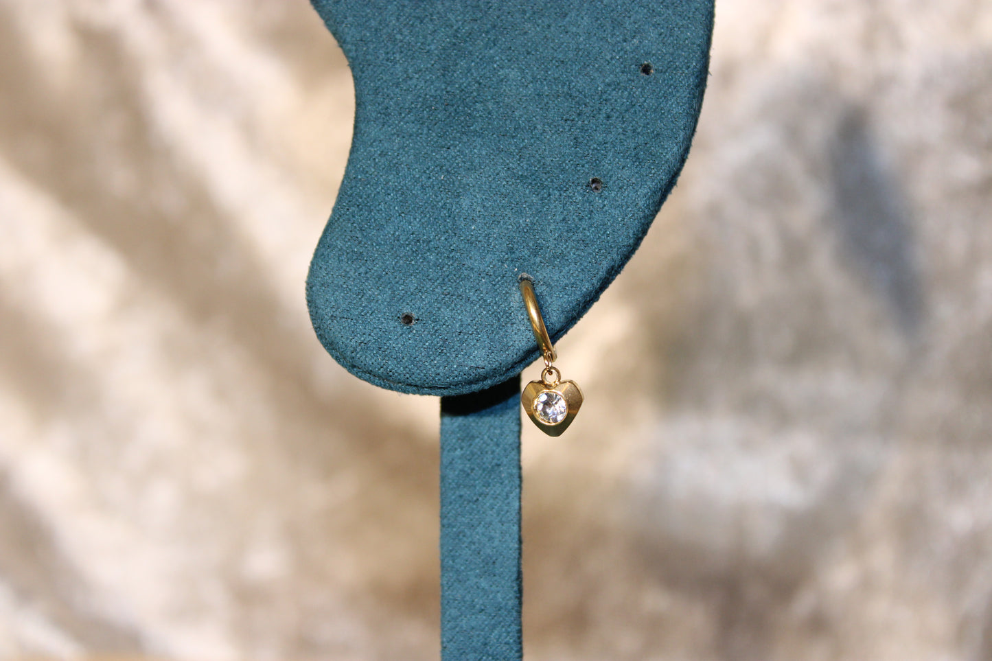 EAR2024-GOL Charm hoop earring Stainless Steel Gold Plated