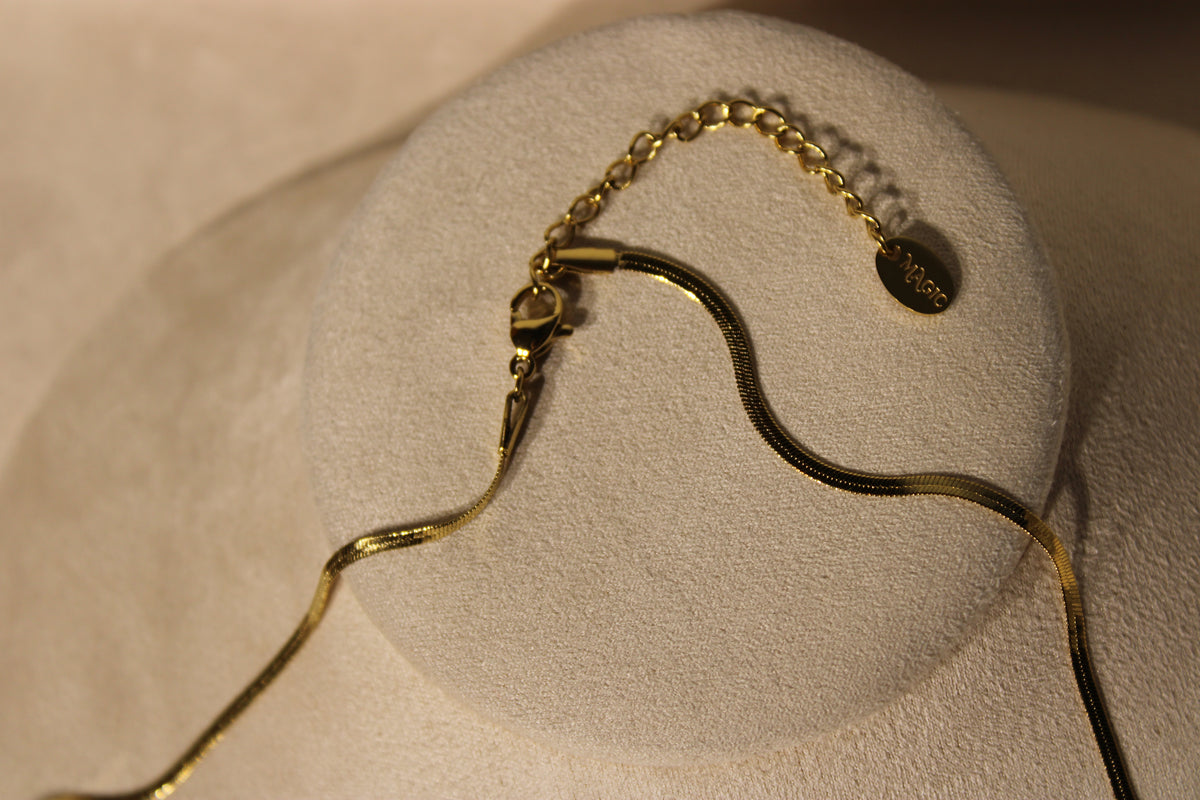NEC3813-GOL Necklace Stainless Steel Gold Plated 40+5cm