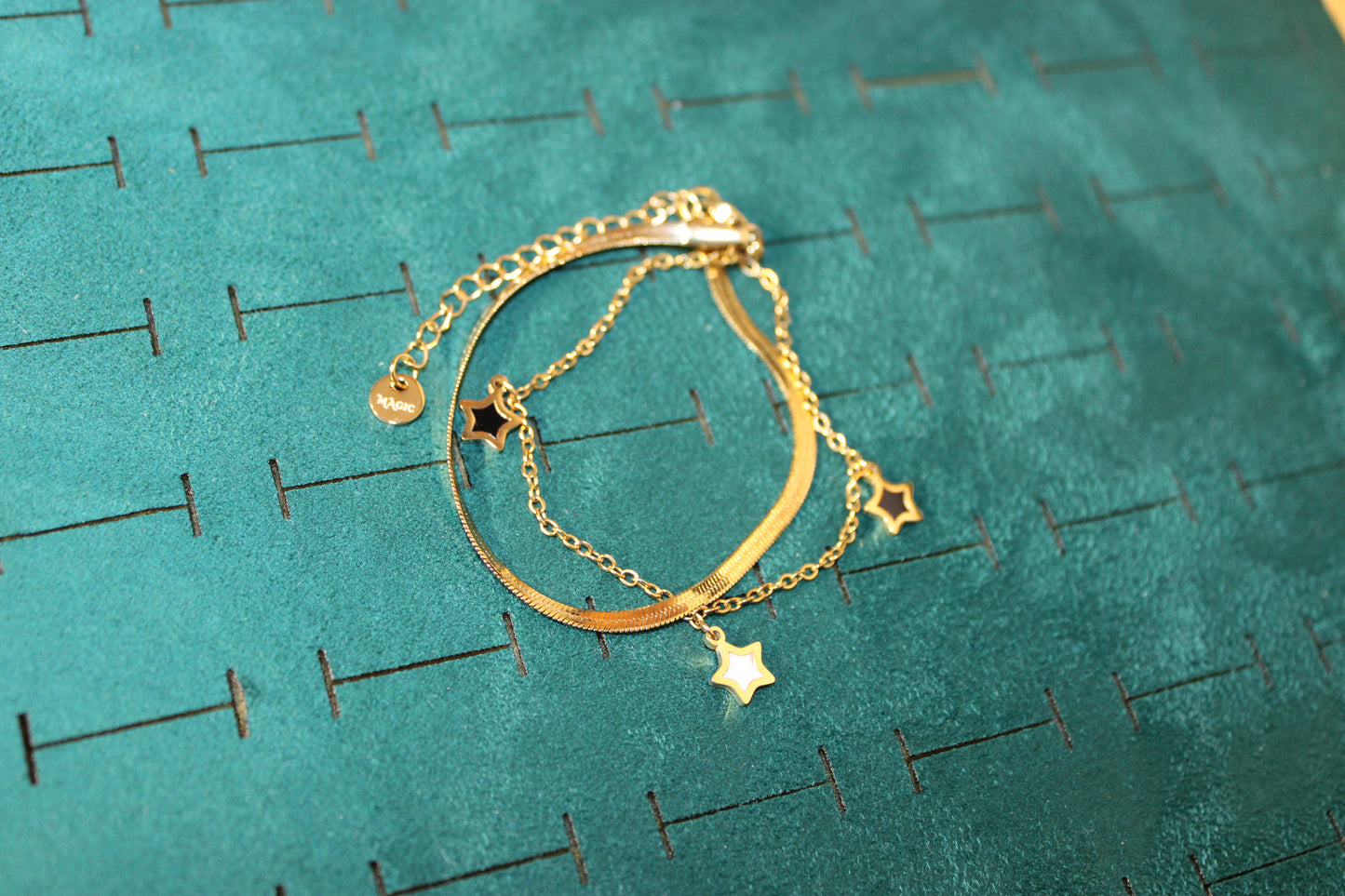 BRA2001-GOL Bracelet Stainless Steel Gold Plated 16cm+5cm