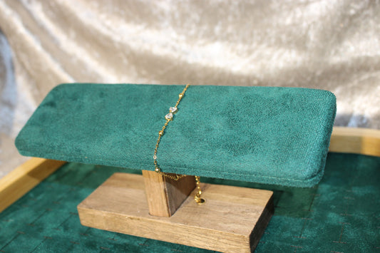 BRA2008-GOL Bracelet Stainless Steel Gold Plated 17+3cm