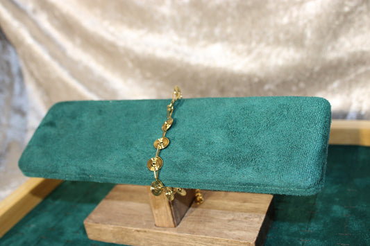 BRA2009-GOL Bracelet Stainless Steel Gold Plated 18+3cm