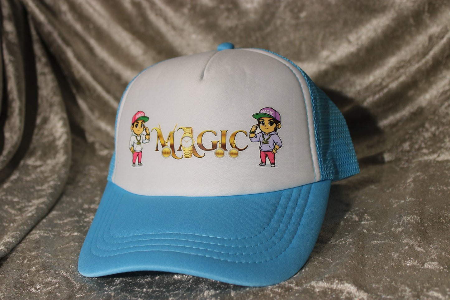 CAP1004-BLUE Magic cap blue-white color