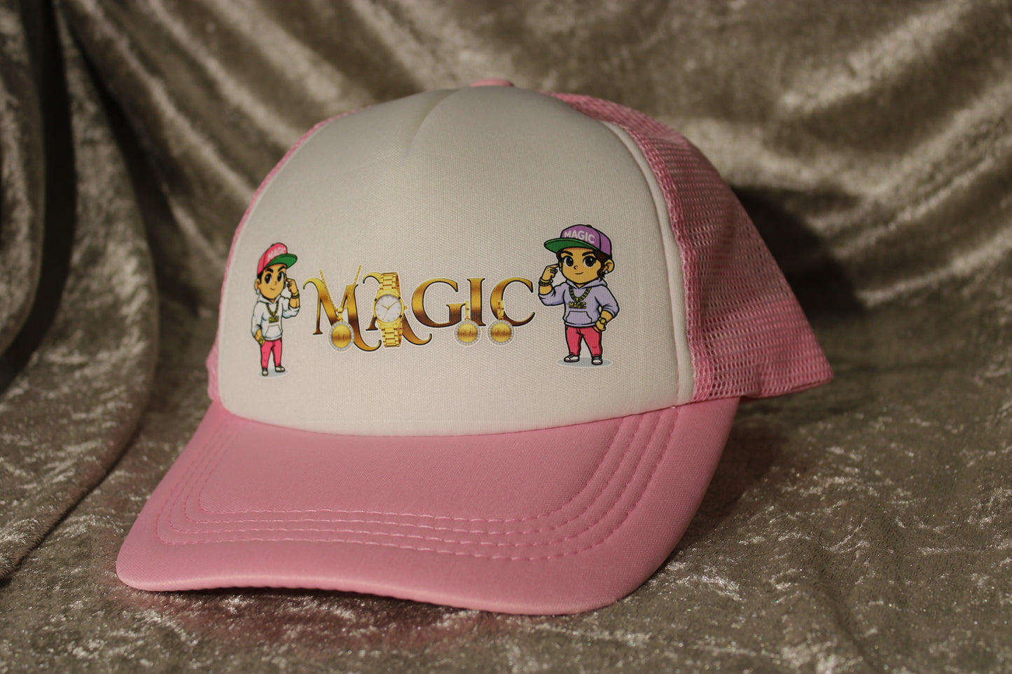CAP1004-PINK Magic cap pink-white color