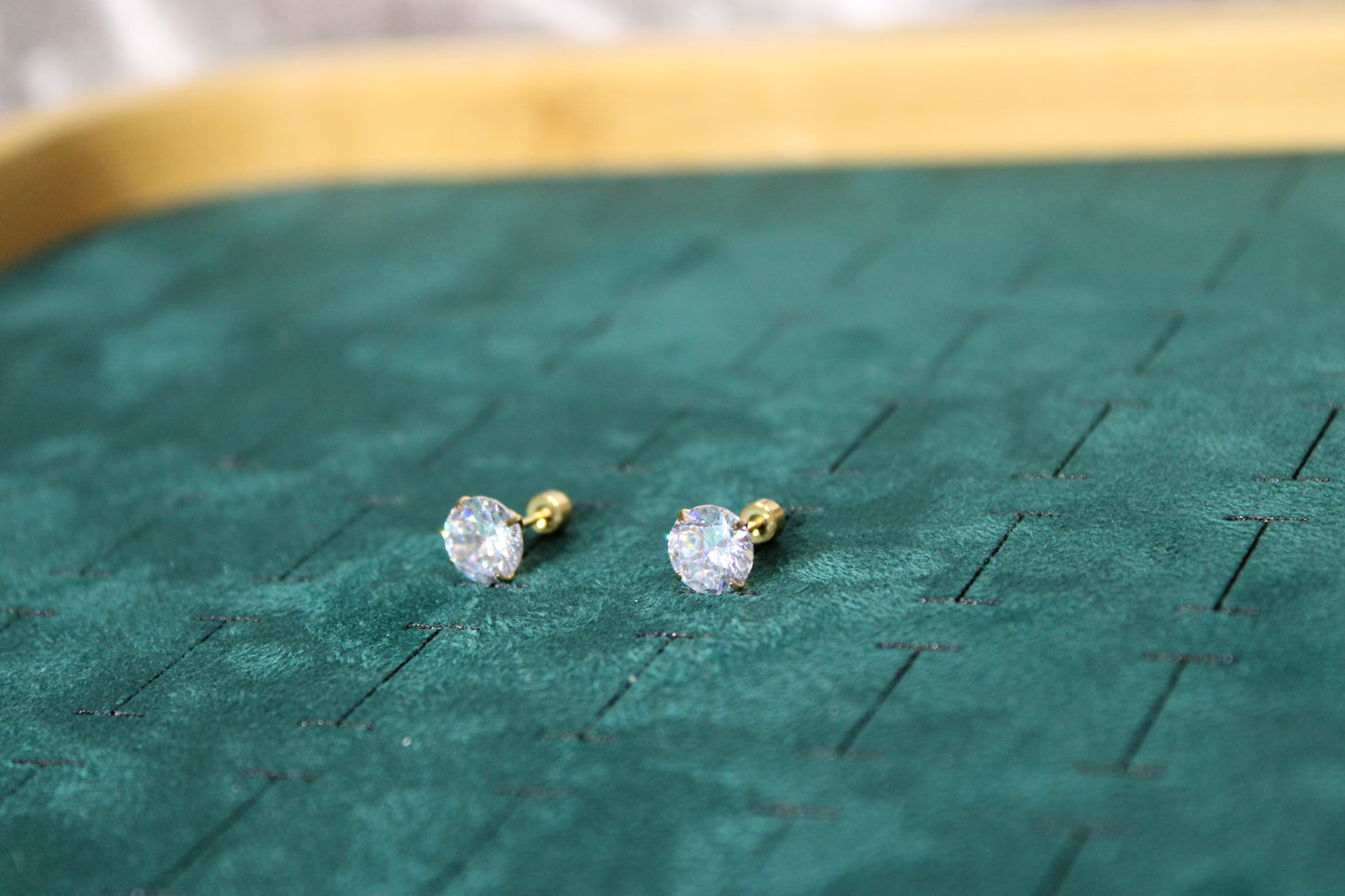 EAR2003-GOL Earstuds Stainless Steel Gold Plated 8mm