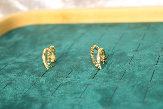 EAR2023-GOL C-hoop earring Stainless Steel Gold Plated