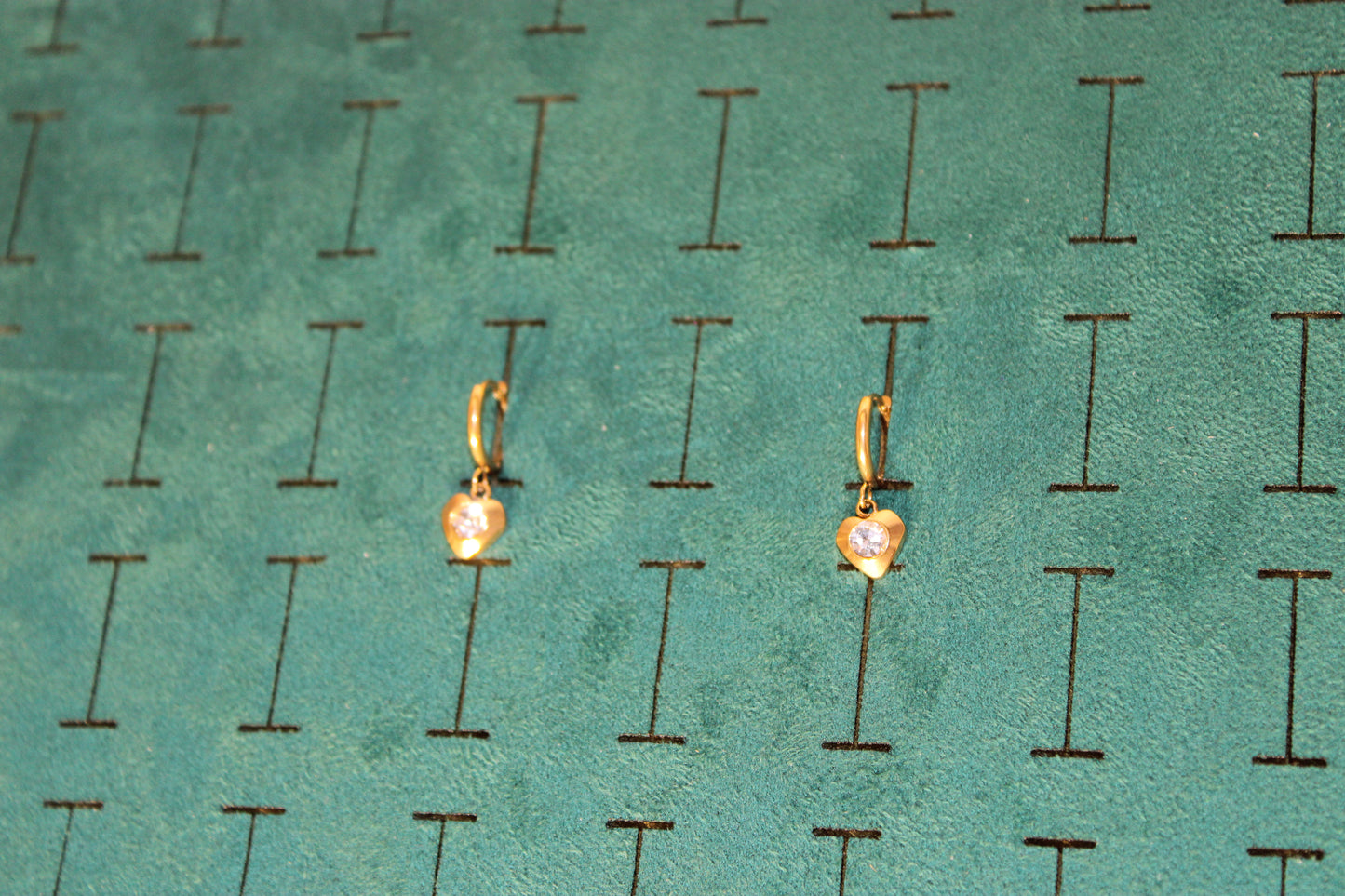 EAR2024-GOL Charm hoop earring Stainless Steel Gold Plated