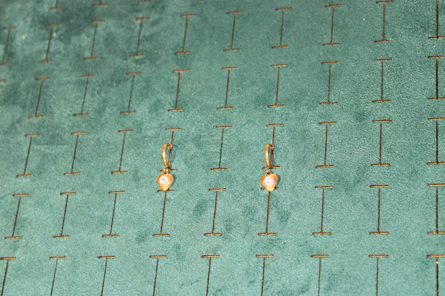 EAR2024-GOL Charm hoop earring Stainless Steel Gold Plated