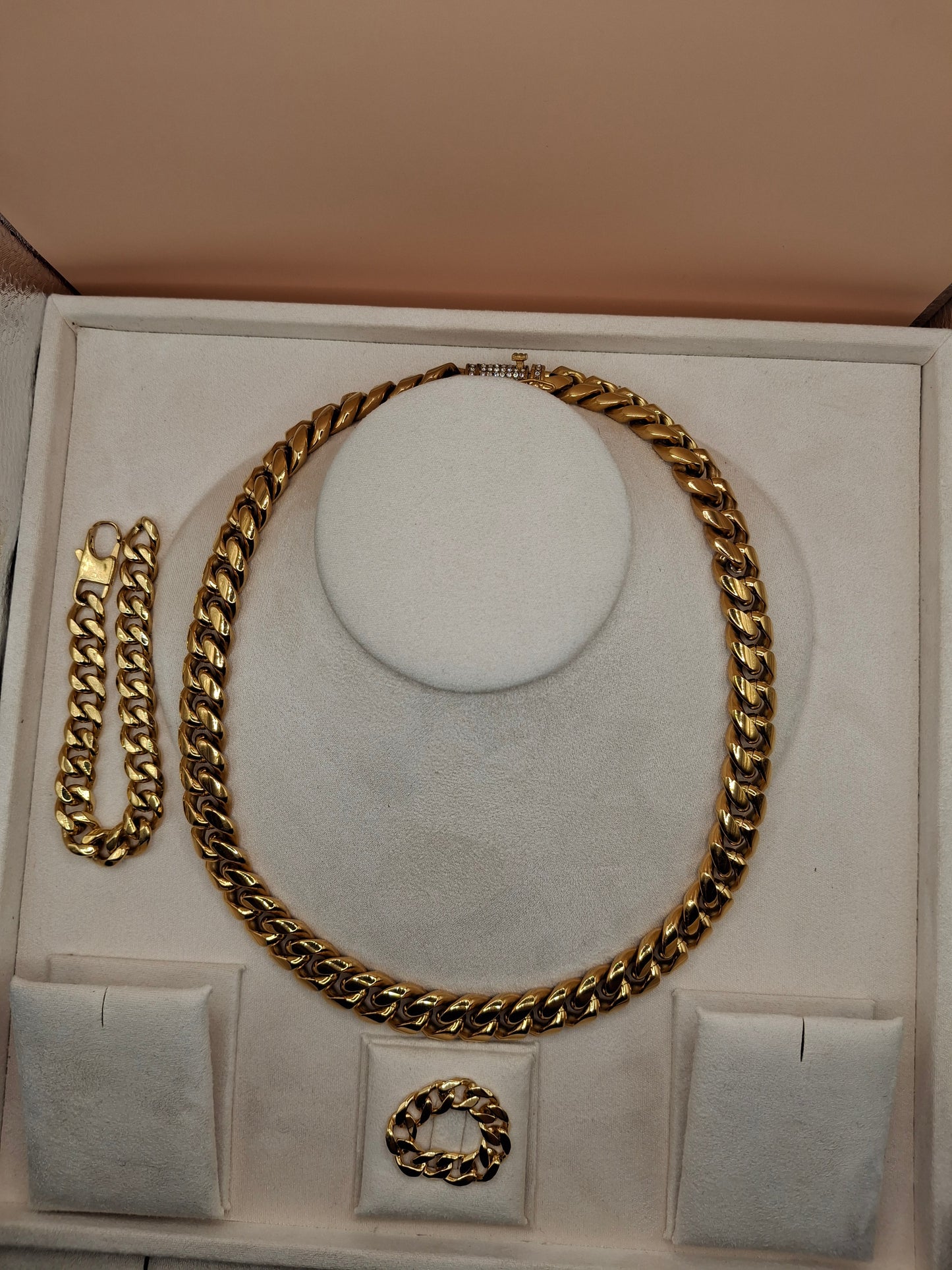 Halskæde hip hop panser 500 mm / 12mm golden color