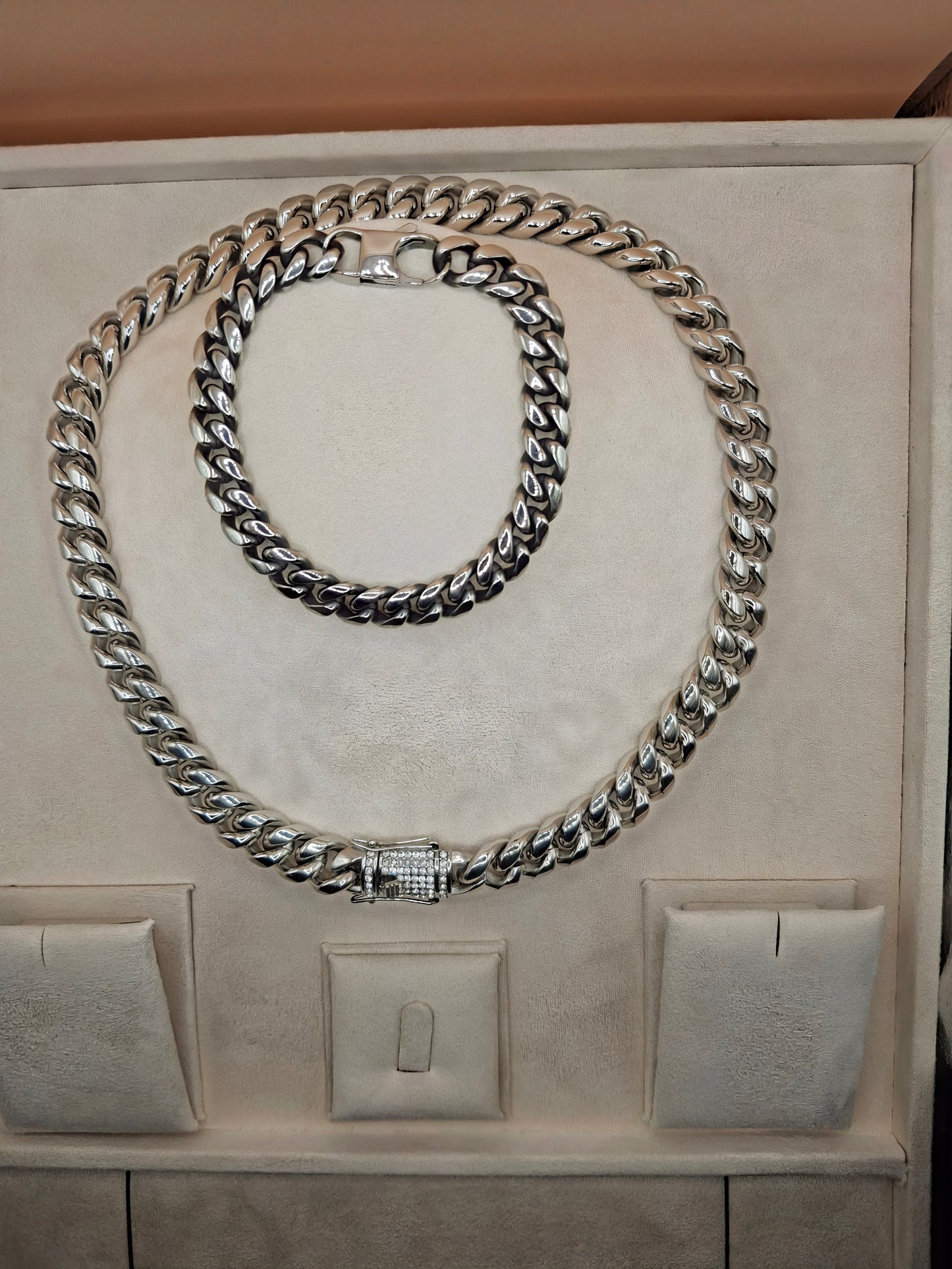 Wristband hip hop panser 230 mm / 10mm silvery color