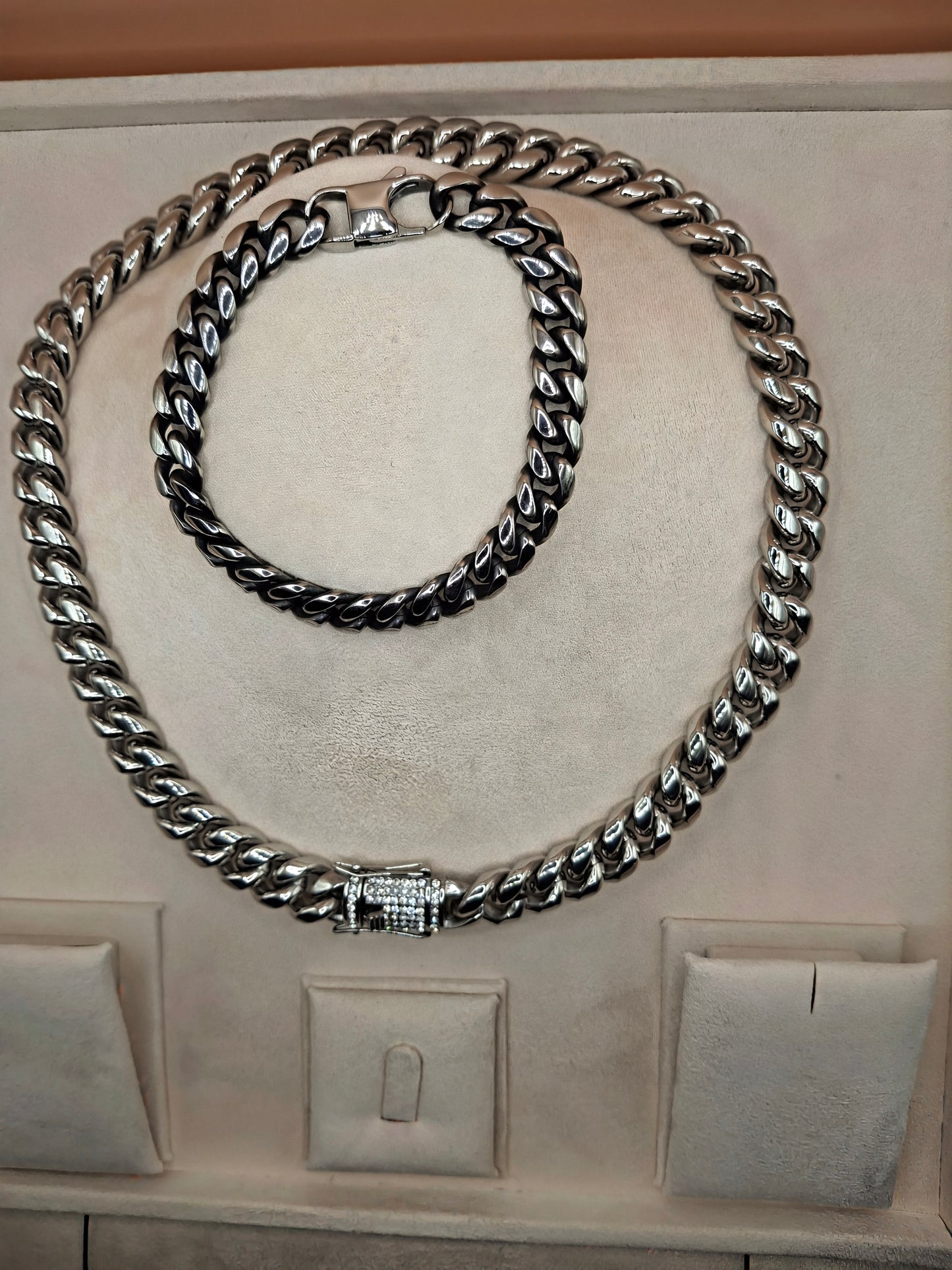 Wristband hip hop panser 230 mm / 10mm silvery color