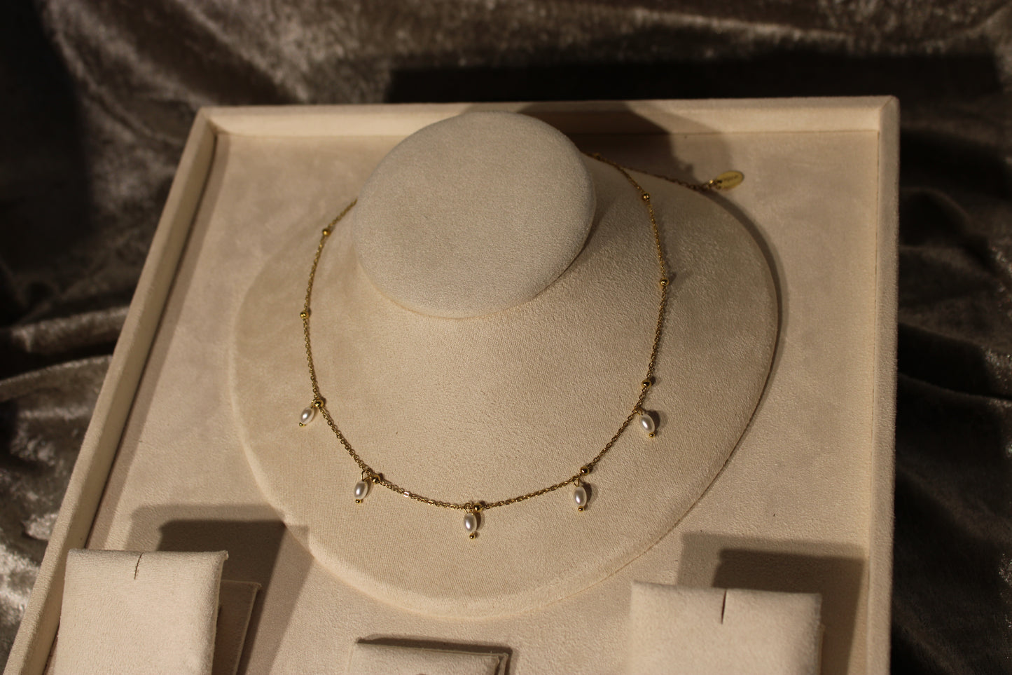 NEC3509-GOL Necklace Stainless Steel Gold Plated 40+5cm