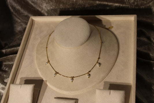 NEC3509-GOL Necklace Stainless Steel Gold Plated 40+5cm
