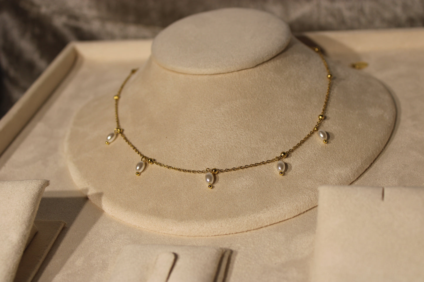 NEC3509-GOL Necklace Stainless Steel Gold Plated 40+5cm