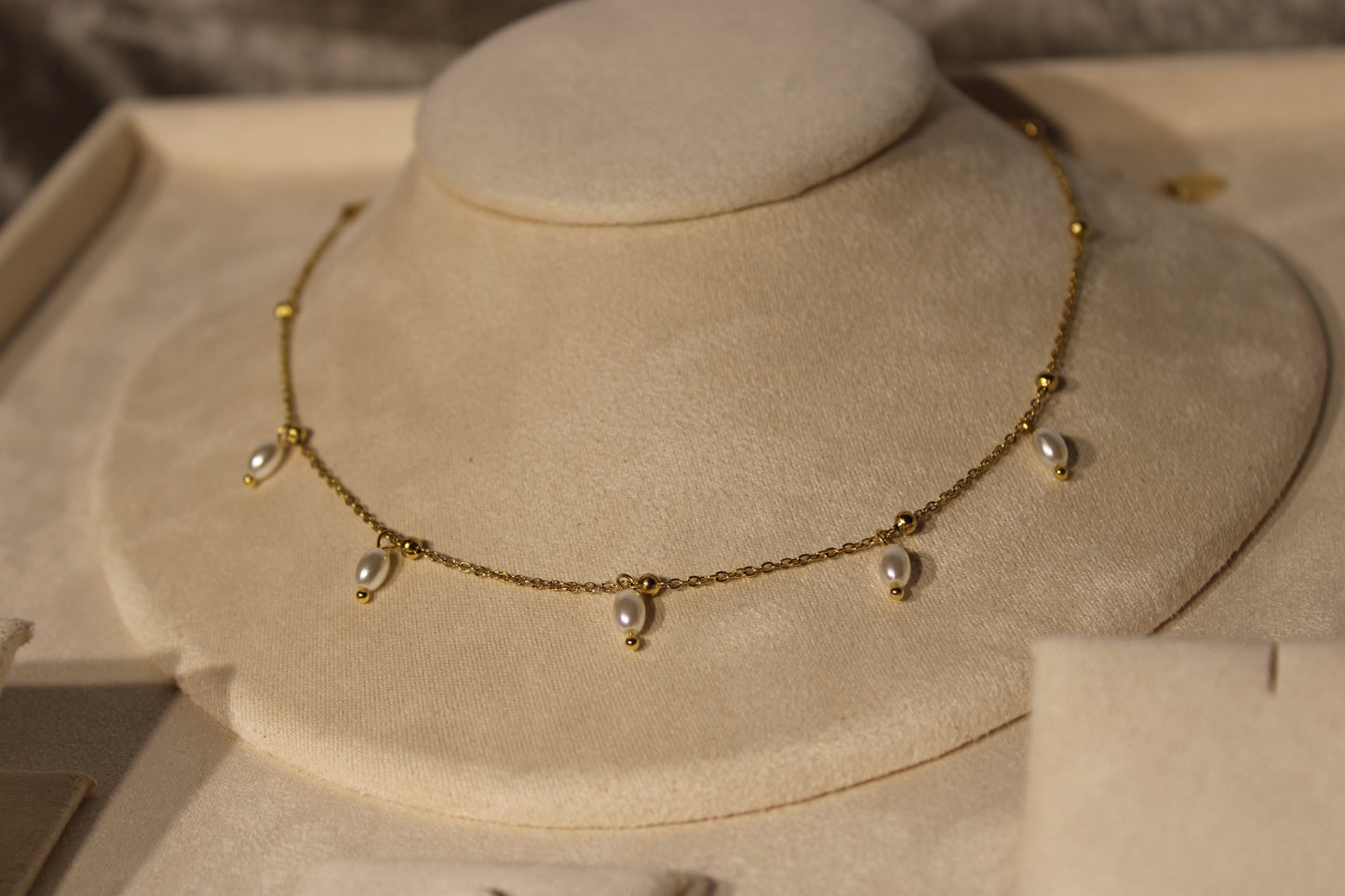 NEC3509-GOL Necklace Stainless Steel Gold Plated 40+5cm