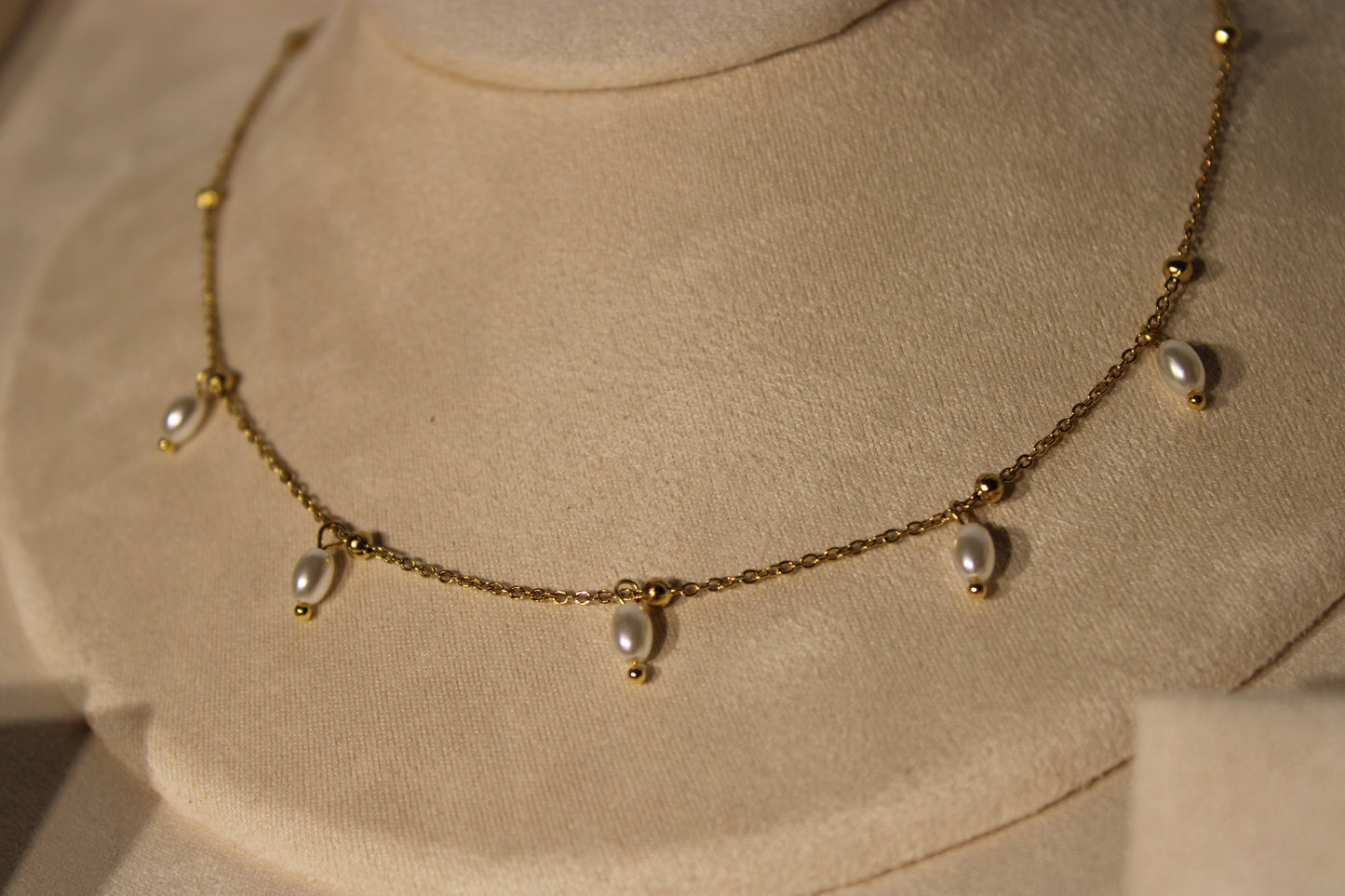 NEC3509-GOL Necklace Stainless Steel Gold Plated 40+5cm