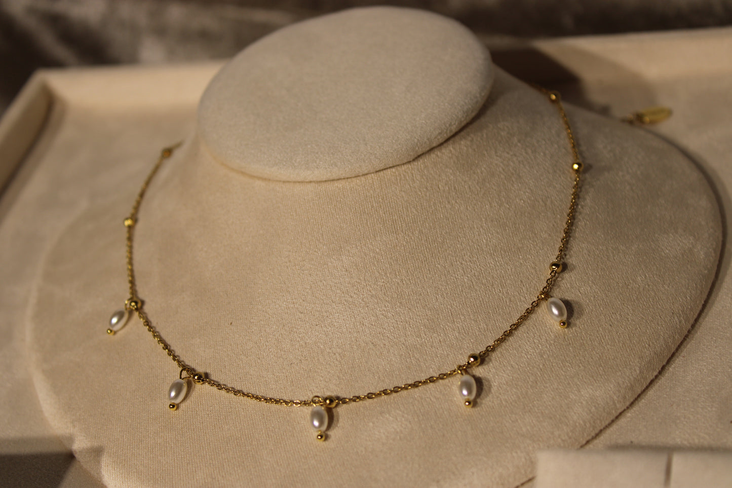 NEC3509-GOL Necklace Stainless Steel Gold Plated 40+5cm
